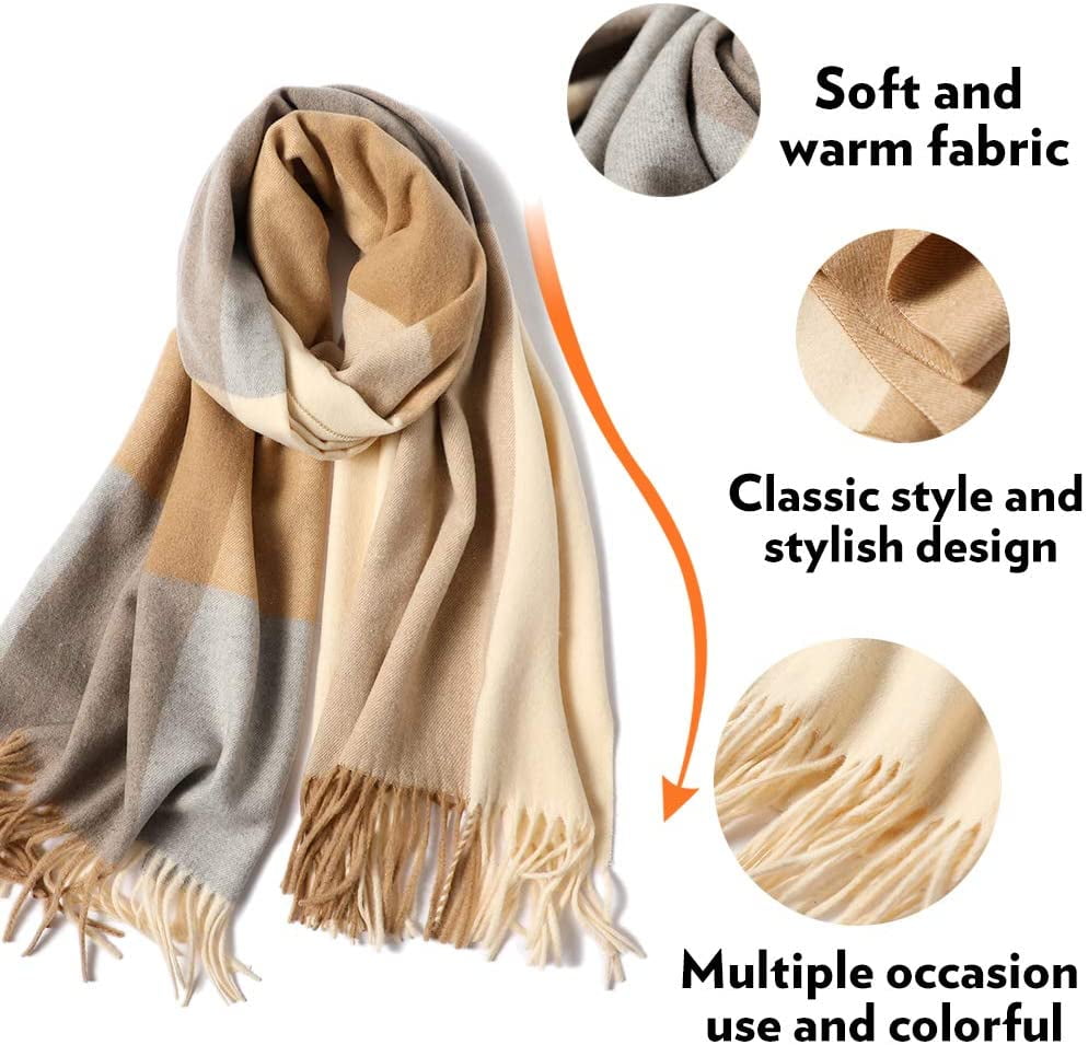 Womens Unisex Soft Long Scarf Solid Artificial Cashmere Wrap