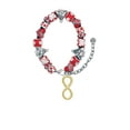 thumbnail image 2 of Goldtone Large Infinity Sign Red Christmas Bead Bracelet, 2 of 4