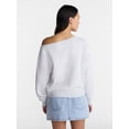 thumbnail image 4 of No Boundaries Off the Shoulder Sweatshirt with Long Sleeves, Midweight, Women’s XXS-4X, 4 of 5