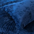 thumbnail image 6 of Visualz Distressed Velvet Comforter Set, Distressed Velvet Face and Brushed Solid Microfiber Reverse, with Light Weight Soft Poly Fill, 5 Pieces Navy, King, 6 of 12