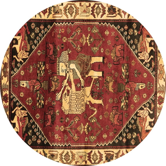 Ahgly Company Indoor Round Animal Brown Traditional Area Rugs, 3' Round