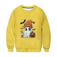 thumbnail image 5 of DOSUKRAI Women Halloween Sweatshirt 2025 Trendy Cute Ghost Graphic Long Sleeve Sweatshirt Crewneck Spooky Season Sweaters Yellow,XL, 5 of 9