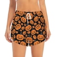 thumbnail image 2 of KLL Halloween Pumpkins Pattern Shorts Women,Athletic Shorts High Waisted Running Shorts Pocket Sporty Short Gym Elastic Workout Shorts-Medium, 2 of 7