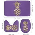 thumbnail image 3 of 4Pcs Gold Pineapple on Light Pink Shower Curtain Sets, Bathroom Set Decor with Non-Slip Bath Mat, Toilet Lid Rug and Contour Mat, 72 x 72inch, 3 of 8