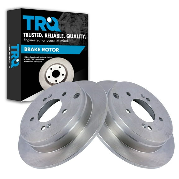 TRQ Rear Brake Rotors Set Solid Fits Select 2006-2010 Hyundai Azera 2007-2009 Kia Amanti
