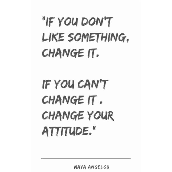 Inspirational Motivational Affirmation Wall Art Decor Positive Quotes Poster "If You Don't Like Something" Maya Angelou Poster For Office, Home, Classroom poster