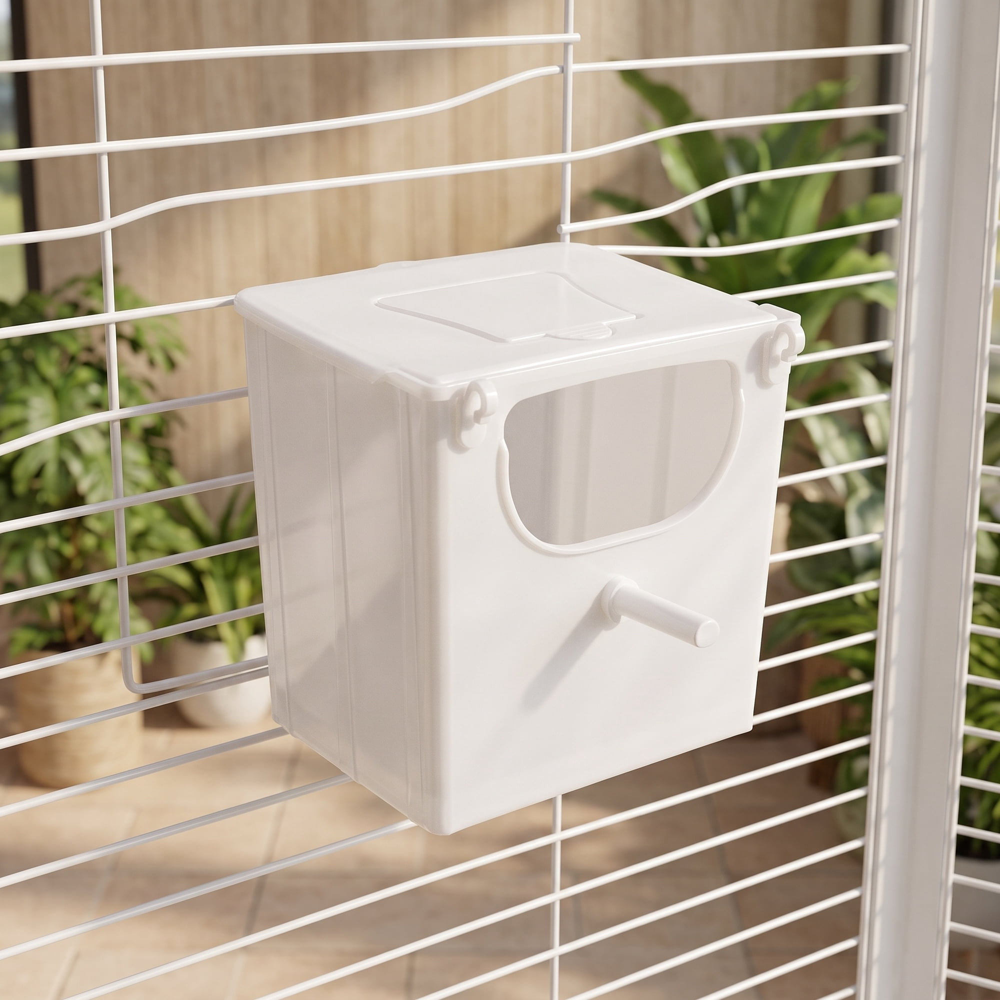 FUTUREORYY Bird Breeding Box White Plastic Safe for Parakeet and Finch Nesting