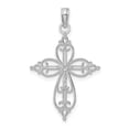 thumbnail image 4 of 14K White Gold Intricate Beaded Filigree Cross Pendant, 4 of 4