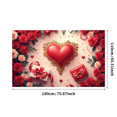 thumbnail image 1 of Valentine's Day Heart Love Backdrop Banner Romantic Flower Design Wedding Photo Props Party Decorations Background Event Display, 1 of 4