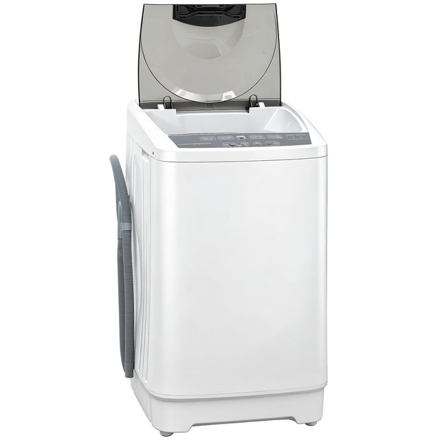 Machine à Laver Compacte et Portable - 1,3 Pi3, Blanche, 8 Programmes, Laveuse pour Appartement et VR - Solution de Lessive Gain de Place avec Cuve en Acier Inoxydable