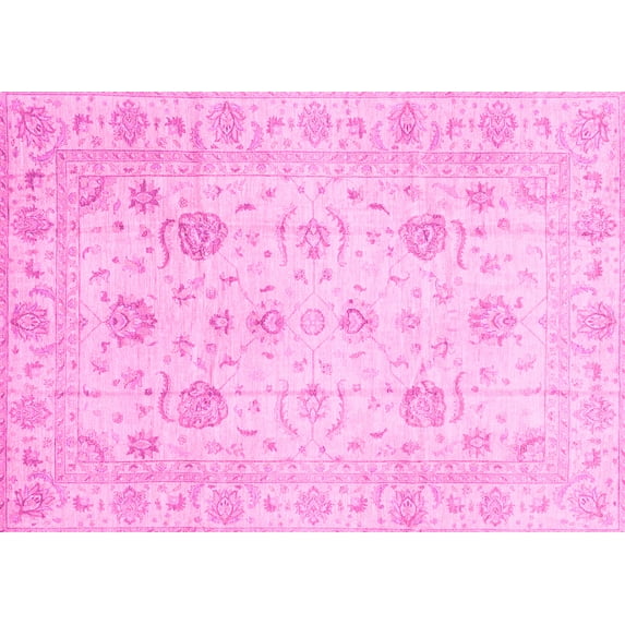 Ahgly Company Indoor Rectangle Oriental Pink Traditional Area Rugs, 5' x 8'