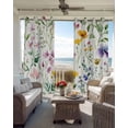 thumbnail image 4 of Country Flower Blackout Curtains, Light Blocking Print Window Curtains, Farm Leaf Botanical Pastoral Painting Thermal Insulated Window Drapes for Living Room Kitchen Cafe 2 Panels, 55"W x 39"L, 4 of 9