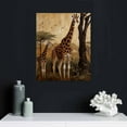 thumbnail image 4 of ONETECH Safari Wall Art Canvas African Animal Painting Picture Mom and Baby Giraffe  Artwork for Home Office Wall Decor Framed, 4 of 4
