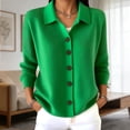 thumbnail image 2 of Rggeeun Oversized Cardigan Sweaters for Women Lightweight Cardigans Long Sleeve Ribbed Button Down Fall Knit Tops Lapel Collar Casual Outerwear Daily Wear Simple,Green,3XL, 2 of 5