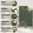 thumbnail image 3 of Ottomanson Non-Slip Area Rug for Living Room 3'3" x 5' Durable Low Profile Carpet, Seafoam Green Leaf, 3 of 11