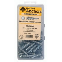 Hillman Wallboard Zinc Anchor Kit - Screw-In Zinc Anchor - 1-1/4" x .164"
