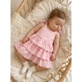 thumbnail image 4 of BemeyourBBs Toddler Baby Girl Pink Plaid Gingham Summer Dress Cute Little Girl Sundress Casual Layered Hem Plaid Print Cute Bow Sleeveless Dress Clothes, 4 of 9