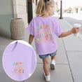 thumbnail image 2 of kpoplk Girls Graphic Short Sleeve T Shirts Kids Summer Oversized Tops Casual Crewneck Tees 5-14 Years(Light Purple,3-4 Y), 2 of 6