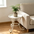 thumbnail image 6 of Vintage Metal Plant Stand, Rustproof Iron Flower Pot Holder, Decorative Indoor Outdoor Succulent Display Table, Small Patio Garden Side Table, Weatherproof Corner Shelf, 6 of 6