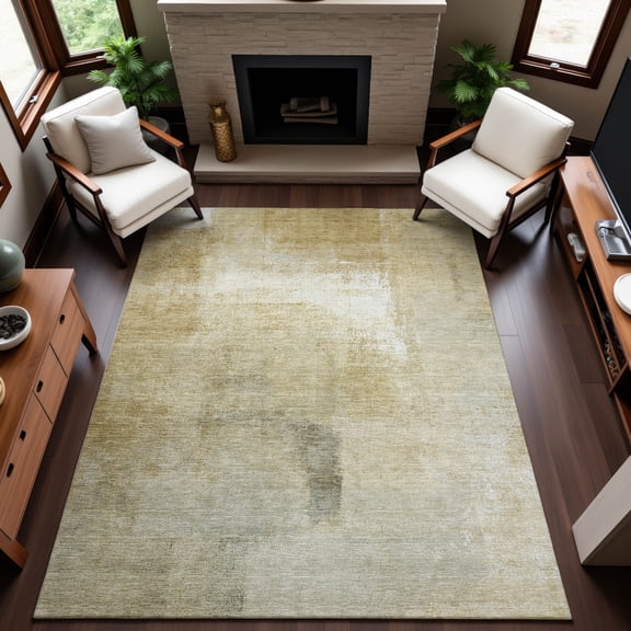 Addison Rugs Mayfield Premium Machine Washable Transitional Stripes Wheat Rectangle Rug, 10' x 14'