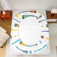 thumbnail image 5 of Manfei Colorful Paddle Full Size Sheets,Sailboat Ship Bed Sheets,Lake House Sheet Sets For Boys Girls,Breathable Home Decor,4-Piece, 5 of 7