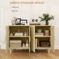 thumbnail image 4 of HOMCOM Boho Sideboard Buffet Cabinet with 4 Rattan Doors, Natural, 4 of 10