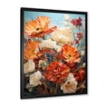 thumbnail image 2 of Designart "Summer Flower Bouquet in Orange Harmony" Floral Framed Wall Art - Traditional Orange Flowers Living Room Framed Canvas Art, 2 of 6