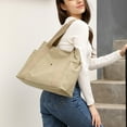 thumbnail image 5 of XIANXIAN Women Canvas Tote Handbags Multi Pocket Retro Casual Shoulder Bag Top Handle Satchel Tote Purse, 5 of 7