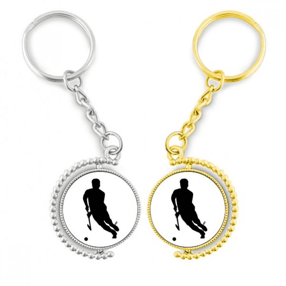 Hockey Sports Running Physical Education Rotating Rotating Key Chain Ring Accessory Couple Keyholder
