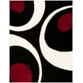 thumbnail image 2 of SAFAVIEH Florida Mirabelle Geometric Shag Area Rug, Black/Ivory, 8'6" x 12', 2 of 6