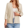 thumbnail image 1 of Chaqueta blazer GRACE KARIN de punto corto con mangas 3/4 para mujer, 1 of 6