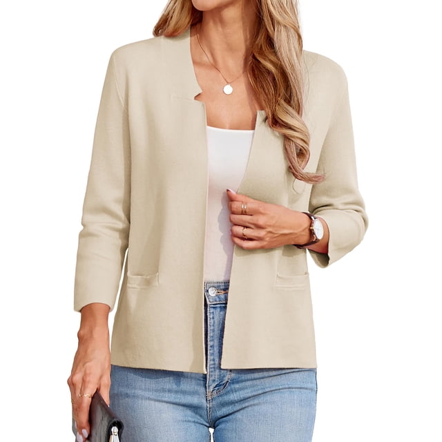 Chaqueta blazer GRACE KARIN de punto corto con mangas 3/4 para mujer
