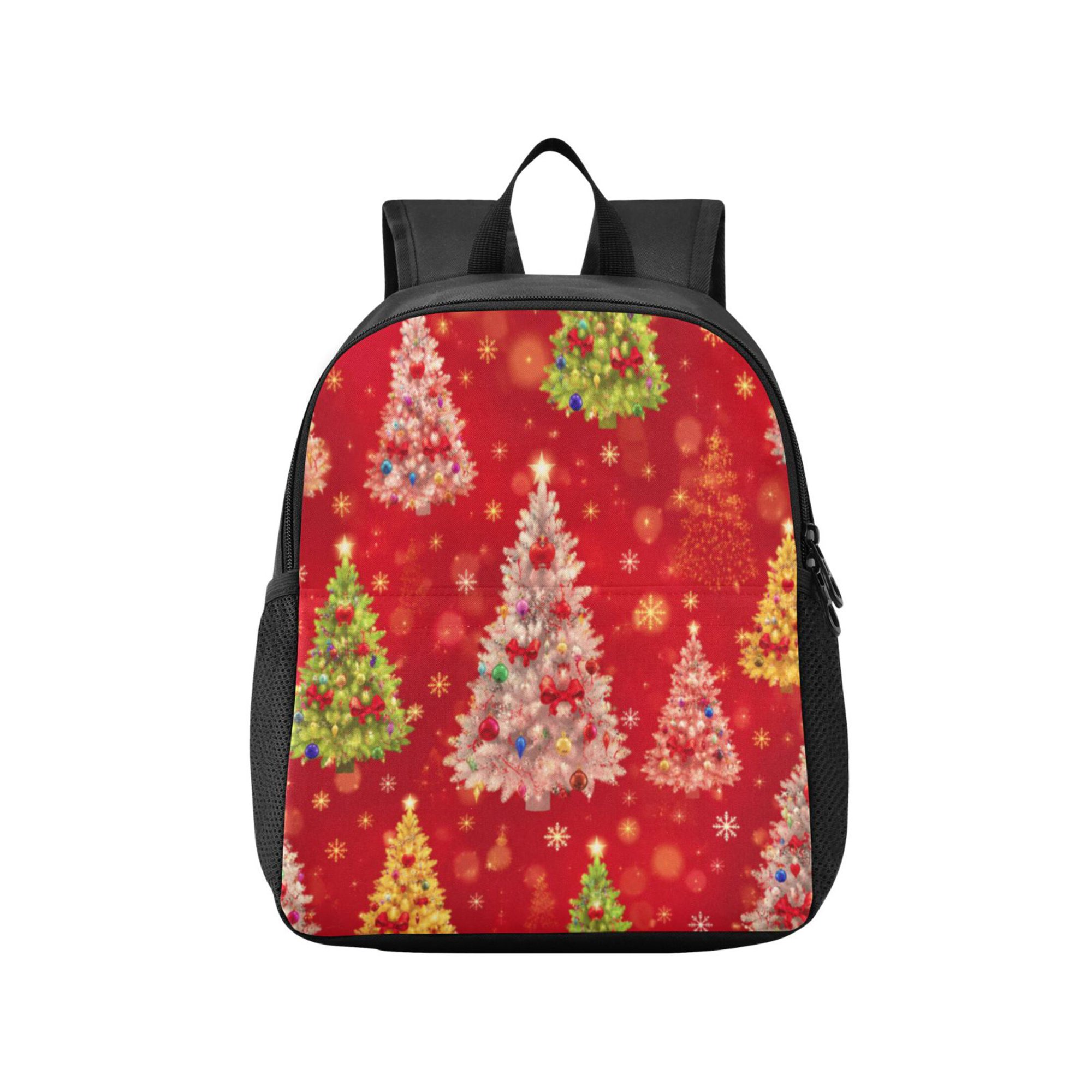 Toddler Backpack Christmas Gold Tree Pattern Waterproof Lightweight Backpack Casual Mini Daypack for Daycare & Travel