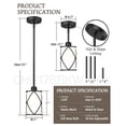 thumbnail image 4 of Paquete de 2 lámparas colgantes Osimir Glass Kitchen Island, color negro, 4 of 9