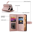 thumbnail image 2 of Allytechgroup Wallet Case for Google Pixel 9 Pro XL, 9 Cards Holder + Zipper Pocket + Hand Wrist Shockproof Stand Flip Cover RFID Blocking Phone Case for Pixel 9 Pro XL, Pink, 2 of 8