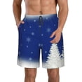 thumbnail image 2 of Uemuo Christmas Fir Tree Pattern Men's Swim Trunks Hawaiian Beach Bathing Suit Swimsuits Beach Quick-Dry Shorts with Pockets-Small, 2 of 9