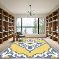 thumbnail image 2 of ODIKA 5'x7' Machine Washable Non-Slip Area Rug, Modern Mosaic Lattice with Abstract Floral Filigree Details High Traffic Rug, Yellow, 924750, 2 of 7