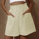 thumbnail image 1 of ICHUANYI Clearance Women's Fashion Pants Leisure Sports Shorts Pants Pocket High Waist Comfortable Jeans(Yellow, M) ICHUANYI WER2023081400758, 1 of 8