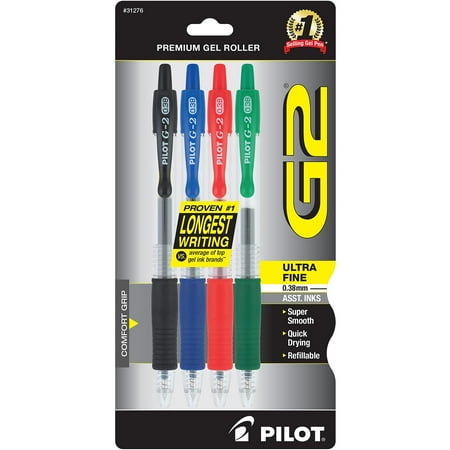 UPC: 0072838312761 | Pilot G2 Retractable Gel Pens Ultra Fine Point Assorted Ink 912181