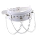 thumbnail image 1 of Gargantilla de cuero gótico jinwen collar de cadenas de púas Blanco Gargantilla de pico con cadena, 1 of 8
