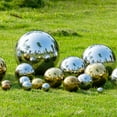 thumbnail image 3 of GOOHOCHY Outdoor Gazing Ball Reflective Mirror Sphere Golden Stainless Steel Garden Decor 7.9x7.9in 1 Set, 3 of 8