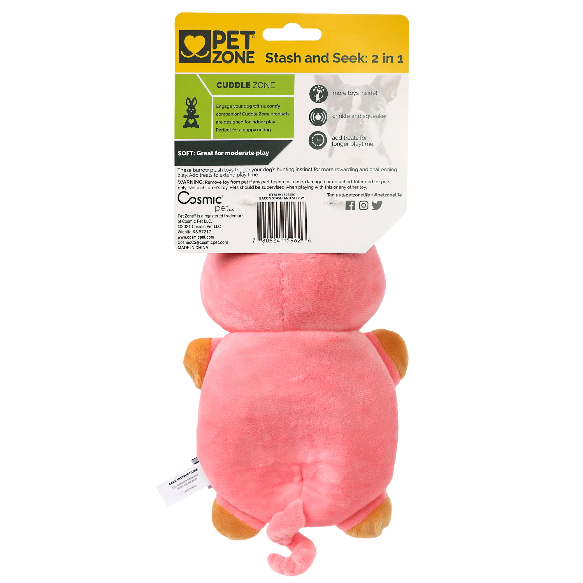 Pet Zone Cheesey Mice Hide and Seek Plush Squeaky Dog Toys