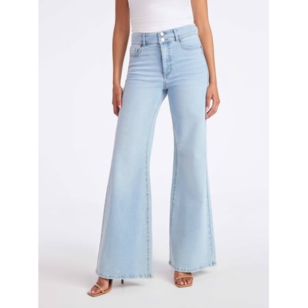 Sofia by Sofia Vergara Women's and Women's Plus Margot Wide Leg High Rise Jeans, 30.5" and 32.5" Inseams, Sizes 0-28