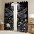 thumbnail image 2 of Erosebridal Hippie Dragonfly Blackout Curtains Set of 2 (52x84 Each) for Girls Women, Blossoms Moon Print Window Curtains, 2 of 6