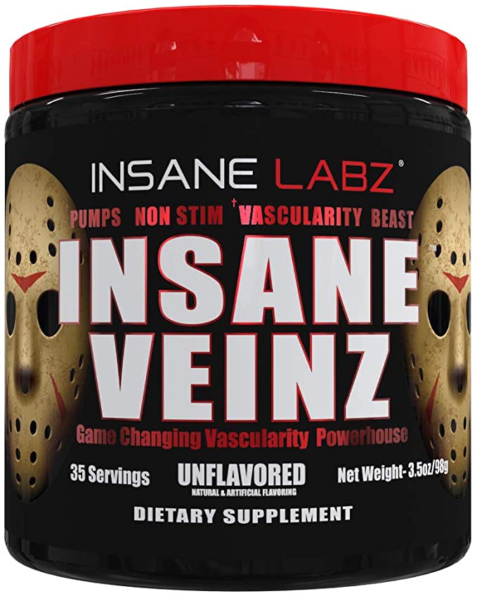 Insane Labz Insane Veinz Pre Workout Powder, Unflavored, 35 Servings