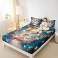thumbnail image 4 of Homewish Cute Anime Girl Twin Sheet Sets,Red Christmas Ball Twin Fitted Sheet,Happy New Year Flat Sheet For Kids,Microfiber Bedroom Decor,3pcs, 4 of 7