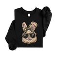 thumbnail image 5 of Ink Printed NOT a Chenille Patch Camo Bow Easter Bunny Pullover for Girls Black Sweatshirt 3T, 5 of 8