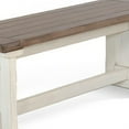 thumbnail image 4 of Dean Side Dining Bench- Plank Style Seat- Off White and Brown 48 Inch, 4 of 6