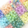 thumbnail image 2 of Cuentas acrílicas redondas de doble Color para fabricación de joyas, cuentas espaciadoras sueltas de 8mm, 50 piezas, para hacer pulseras y collares, 2 of 4