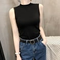 thumbnail image 2 of Summer Korean Half Turtleneck Tank Top Women Solid Color Sleeveless Slim Camisole, 2 of 14